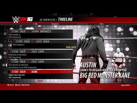 WWE 2K16 Showcase Stone Cold vs. Kane Monday Night RAW 1998