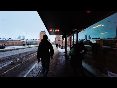 Walking in Stockholm at Dusk: Sankt Eriksgatan - S:t Eriksbron (4K)