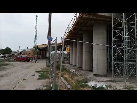 Folyamatban az Y híd építése, a Tiszai pályaudvar közelében - Miskolc