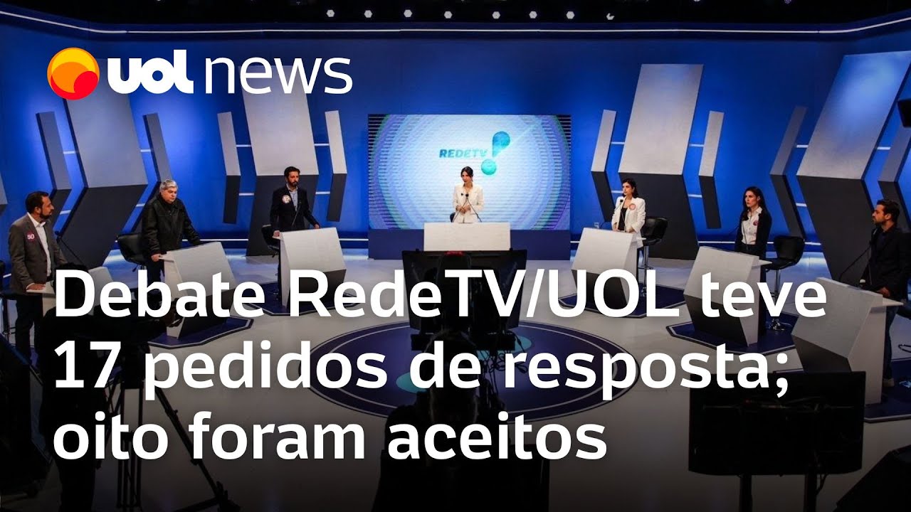 Debate RedeTV/UOL teve 17 pedidos de resposta; oito foram aceitos