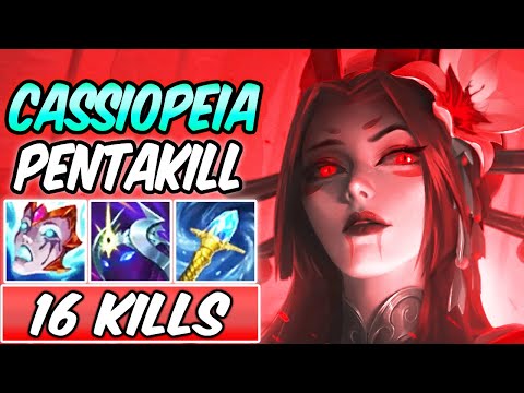 PENTAKILL! BROKEN CASSIOPEIA MID FULL AP CONQUEROR | Spirit Blossom Build & Runes -League of Legends