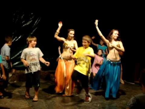 An improvised belly dance lesson with belly dance duet Emira