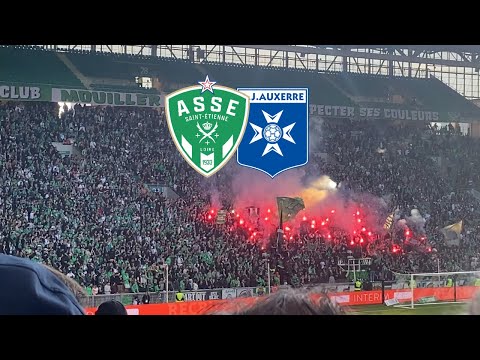 AMBIANCE SAINT-ETIENNE - AUXERRE (ASSE - AJA) (3-1) - DAVITASHVILI VOIT TRIPLE ET OFFRE LA VICTOIRE