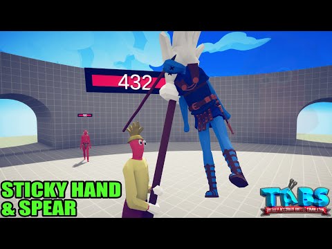 Hand & Spear✋Sticky Hand & Spear Thrower vs EVERY FACTION - Totally Accurate Battle Simulator TABS