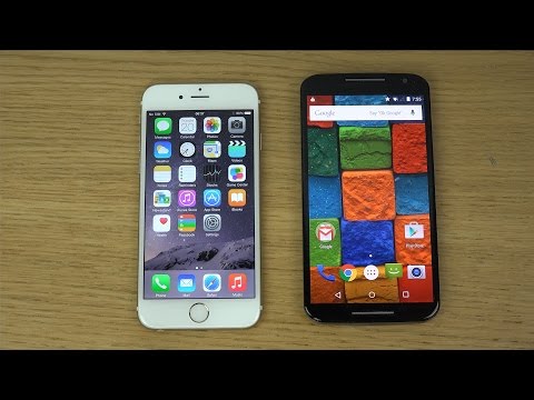 iPhone 6 iOS 8.2 vs. Moto X 2014 Android 5.0 Lollipop - Which Is Faster? (4K)