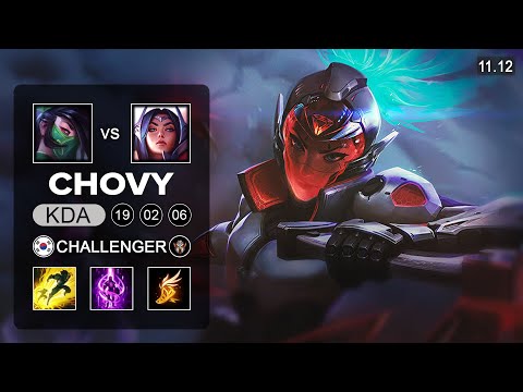 HLE Chovy Akali Mid vs Irelia - KR Challenger Patch 11.12