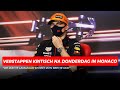 Max Verstappen kritisch na donderdag in Monaco: "We zijn te langzaam en niet zo'n beetje ook"
