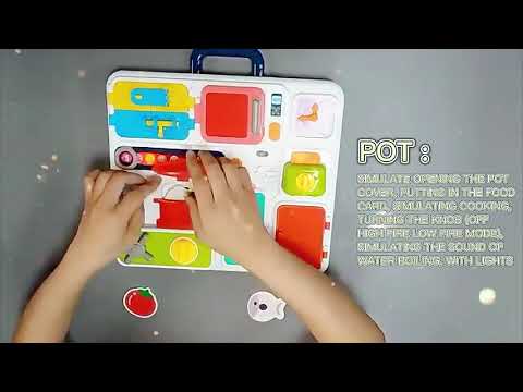Baby early learning kitchen cooking training board Montessori busy board