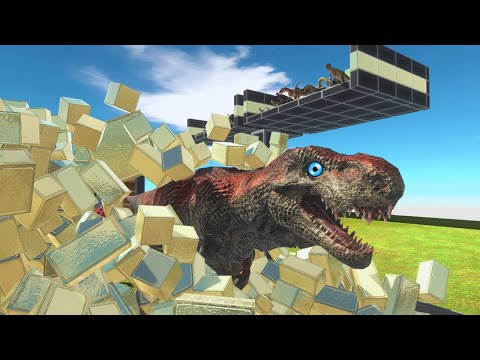 Animals vs Dinosaurs Race Through The Blocks - Animal Revolt Battle Simulator