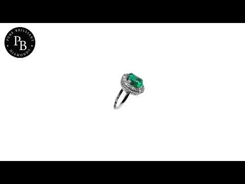 emerald and diamond cluster ring
