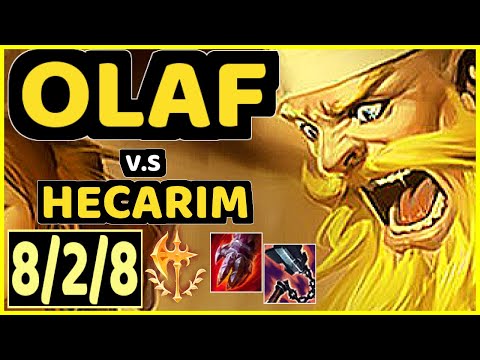 TARZAN (OLAF) vs HECARIM - 8/2/8 KDA JUNGLE GAMEPLAY - KR Ranked GRANDMASTER