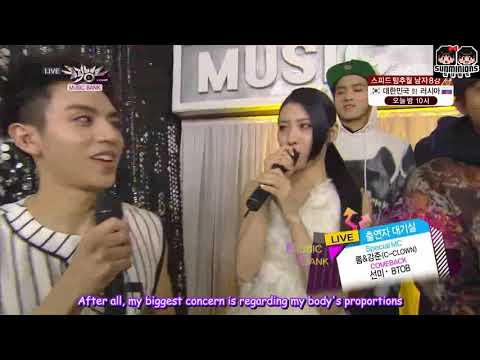 SUNMInionsSUBS 140221 Sunmi, BTOB   Interview @ Music Bank Comeback Stage
