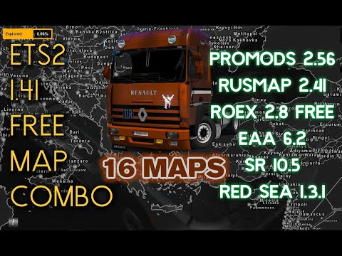 Free Big Map Combo for ETS2 1.41★ with ROEX 2.8 Free, Promods, Rusmap, EAA, Red Sea ★ Setup Guide