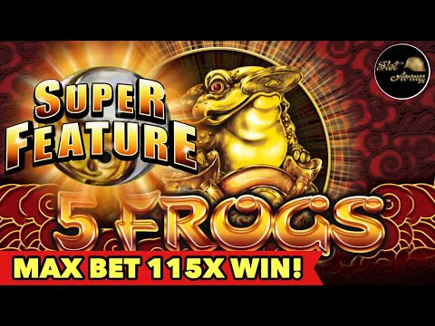 ⭐️5 FROGS SUPER FEATURE⭐️MAX BET 115X EPIC WIN | THE ENFORCER | MUSTANG SPIRIT BONUS SLOT MACHINE