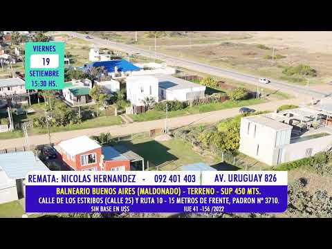 Nicolas Hernandez remate terreno en balneario Buenos airesnocolas hernandez nuevo