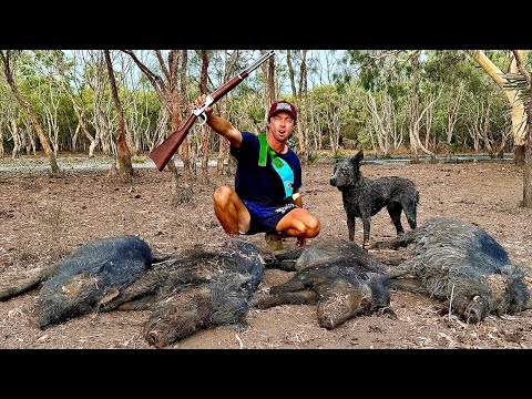 Insane PIG HUNT Adventure! Chasing Barra Turns Into Epic .357 Rifle Hunt!
