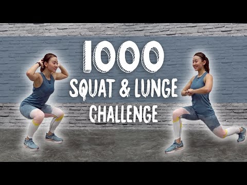 Crazy Burn🔥 1000 Squat & Lunge Challenge | Legs and Glutes | Joanna Soh