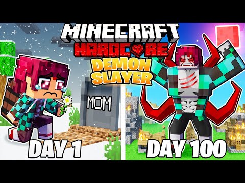 I Survived 100 DAYS as a DEMON SLAYER in HARDCORE Minecraft!