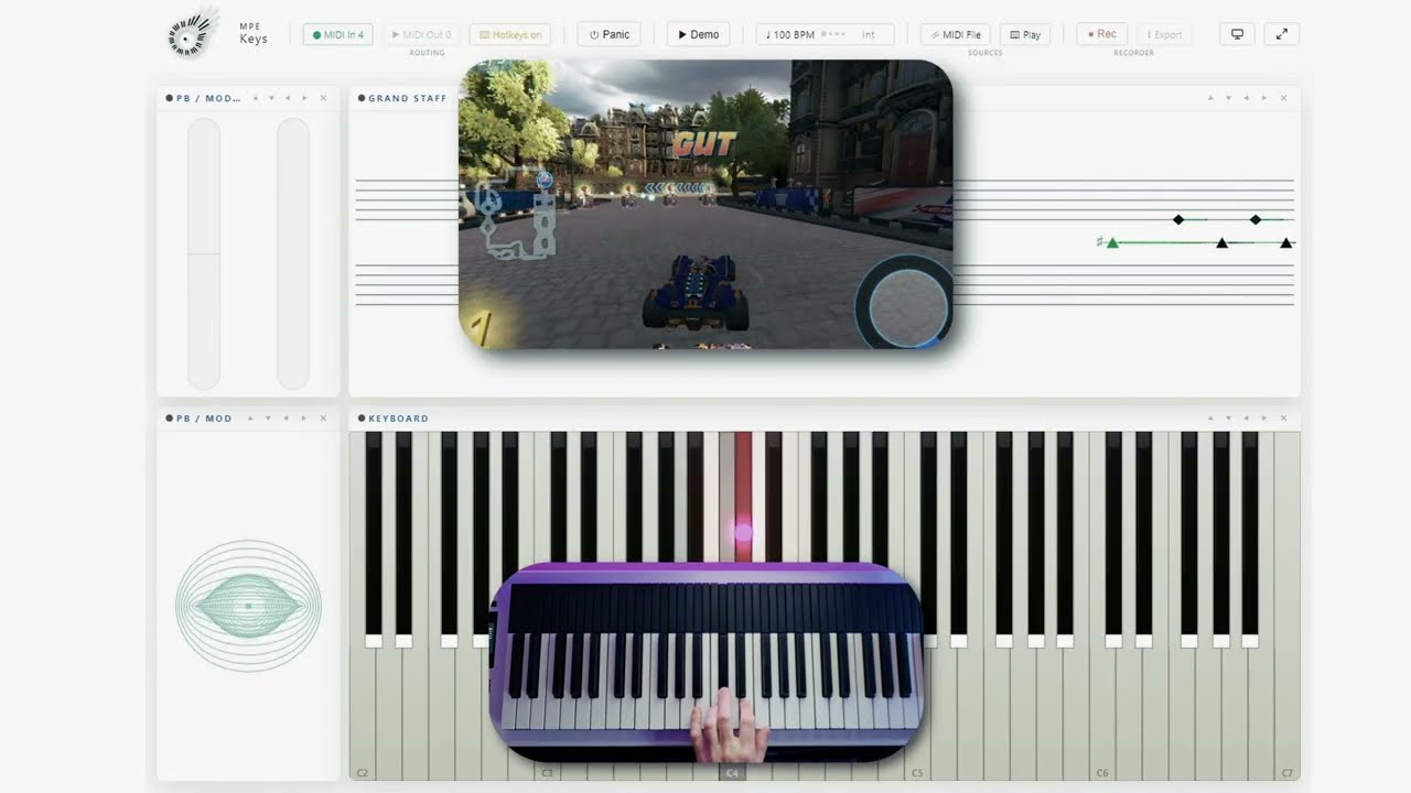 MPE Keys controlling computer keyboard commands.