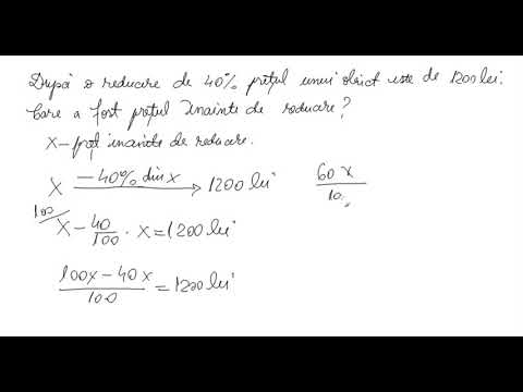 Problema cu procente 2  Aflare pret inainte de o reducere