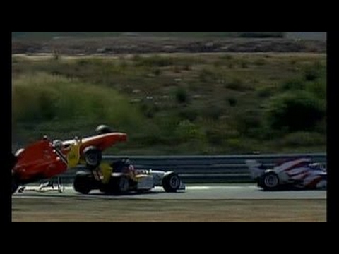 A1GP Eastern Creek 2005 2006 Race 2 Huge crash Shimoda (Japan)
