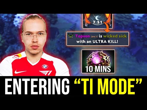 When TOPSON enters "TI MODE" - 7 Mins ULTRA KILL - 10 Mins OCTARINE - 16 Mins GG w/ 21 KILLS DOTA 2
