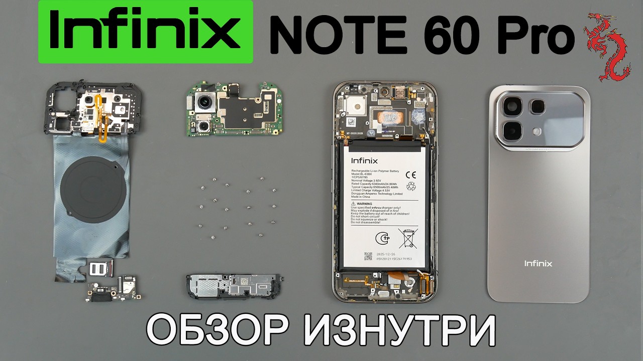 INFINIX NOTE 60 Pro // РАЗБОР смартфона обзор ИЗНУТРИ (4к+микроскоп)
