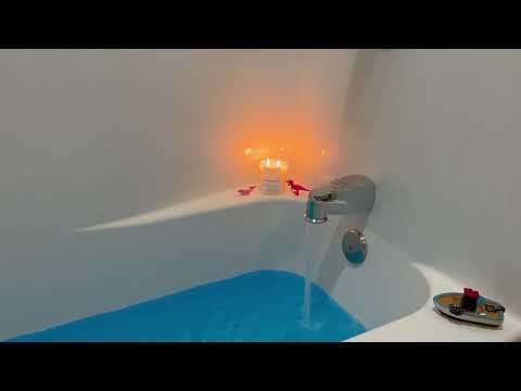 1 Hour Bathtub Filling Loop - Blue Water, Candle, Dinosaurs - Soothing White Noise for Sleep 😴