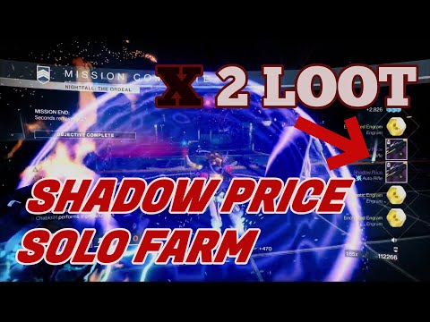DOUBLE LOOT Solo Farm SHADOWPRICE - S.A.B.E.R Nightfall 100k - Platinum Rank (Titan) Destiny 2
