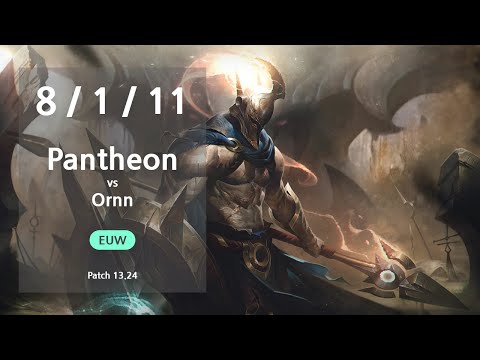 Pantheon Top vs Ornn - EUW GrandMaster Patch 13.24