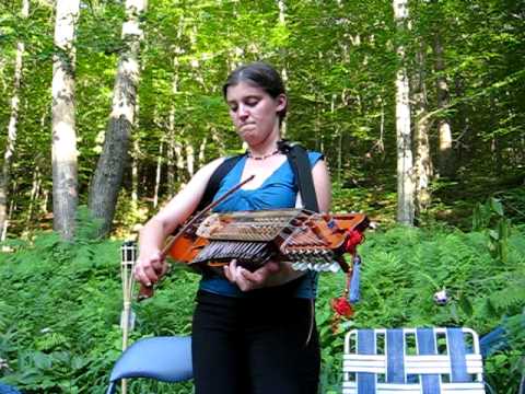 Hannah plays the nyckelharpa