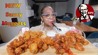TRYING KFC NEW SAUCY NUGGETS (ALL FIVE FLAVORS) MUKBANG (HONEST REVIEW )