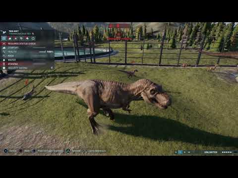 Velociraptors vs t-rex Jurassic World Evolution 2