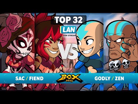 Godly & Zen vs SAC & Fiend - Top 32 - Brawlhalla World Championship 2023   LAN 2v2