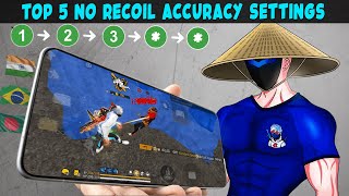 99% HEADSHOT RATE☠️ TOP 5  NO RECOIL ACCURACY SETTINGS😳 LIKE BRAZILIAN PLAYERS 🇧🇷 | Free Fire