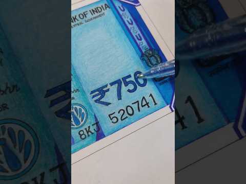 3D ₹750 Note ft. Lord Krishna | Realistic Drawing | #shorts #art 🦚✨ #farzi