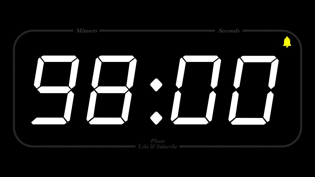 98 MINUTE - TIMER & ALARM - 1080p - COUNTDOWN