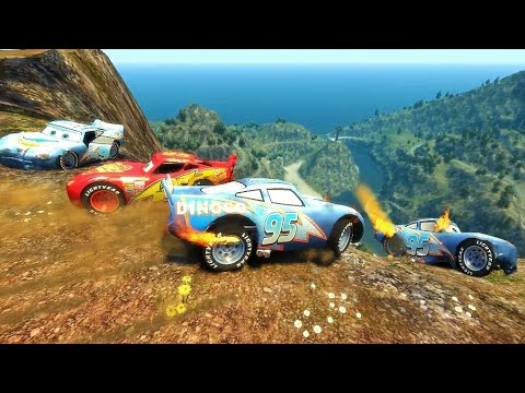 GTA 4 Random mcqueen dinoco Cars Cliff Drop Crash Testing Ep. 5 | GTA IV Cars Mod