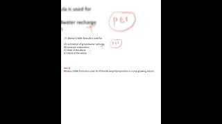 Blaney-Criddle formula is used for(A) estimation of groundwater recharge || Analytics ||