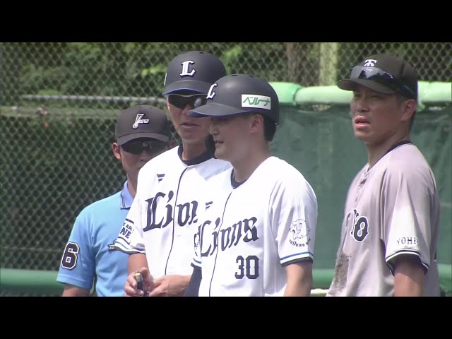 [Granja] ¡Contraataque inmediato! ¡ Hiyu Motoyama de Los Lions conecta un batazo oportuno entre primera y segunda base para empatar el partido! 8 de julio de 2025, Saitama Seibu Lions vs. Yomiuri Giants