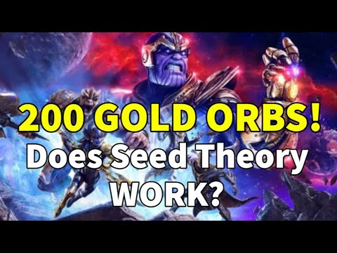 MASSIVE GOLD ORBS OPENING! DOES SEED THEORY ACTUALLY WORK?! MARVEL Strike Force - Free to Play
