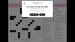 The Washington Post / LA Times Crossword 18/04/2025