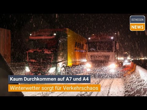 REGION: Winter weather causes traffic chaos: Hardly any way through on the A7 and A4
