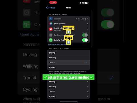 How to Set default transit method on Apple Maps on iPhone
