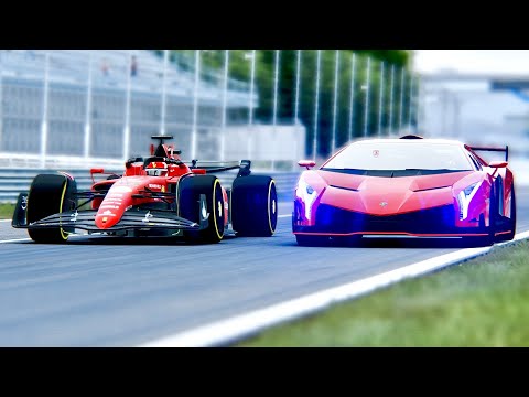 Ferrari F1 2022 F1-75 vs Lamborghini Veneno at Imola GP
