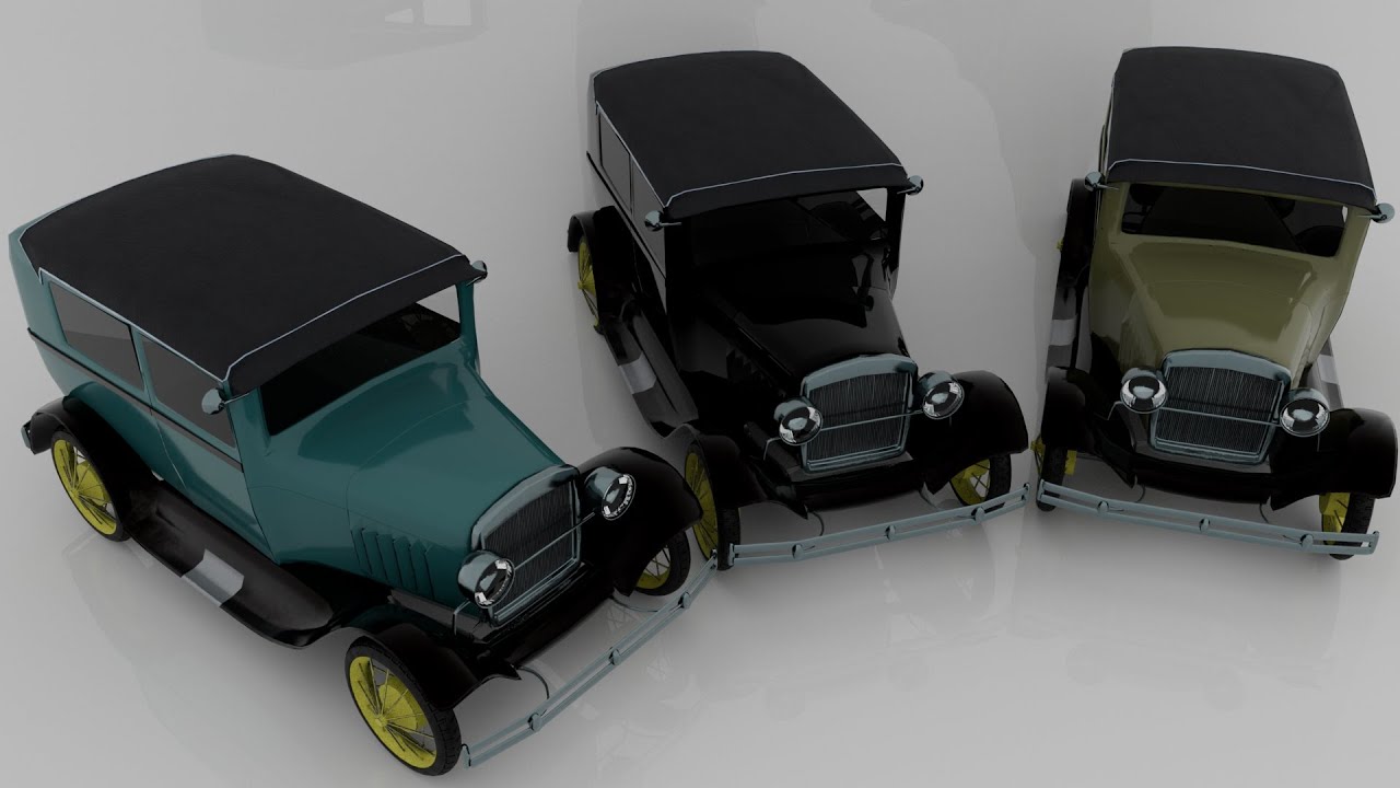 1928 Classic Car 3D Model