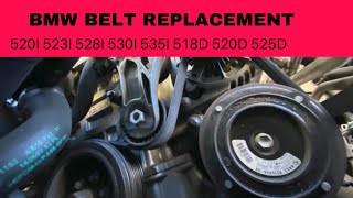 BMW F10 F11 SERPENTINE BELT REPLACEMENT REMOVAL INSTALLATION 520i 523i 528i 530i 535i 518d 520d 525d