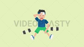Man Tired After Workout Animation [MOV & GIF]