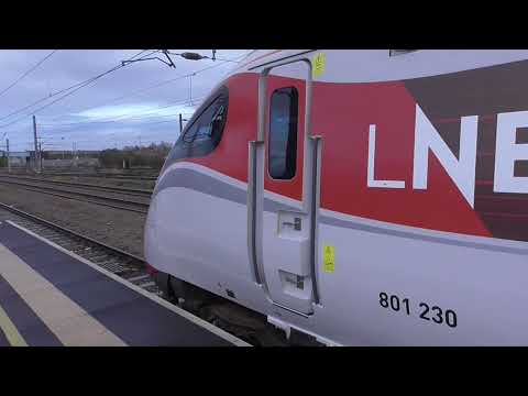 LNER Azuma Class 801 230 Departure Peterborough for Edinburgh Waverley