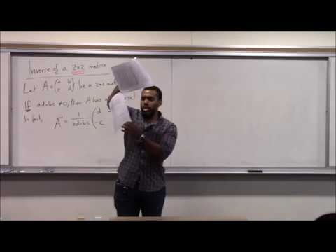 Math 2003 / 2009 Lecture 22 - Inverses; Row Operations; and Systems of Equations